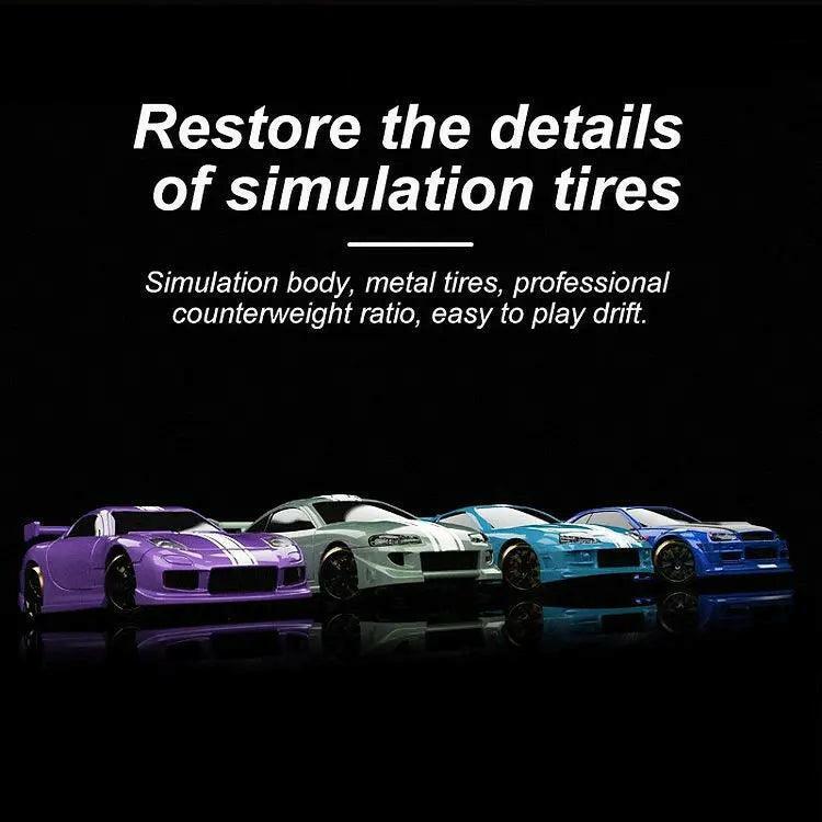 NanoDrift C61 PRO – 1:76 Precision Micro Drift Car (Purple)