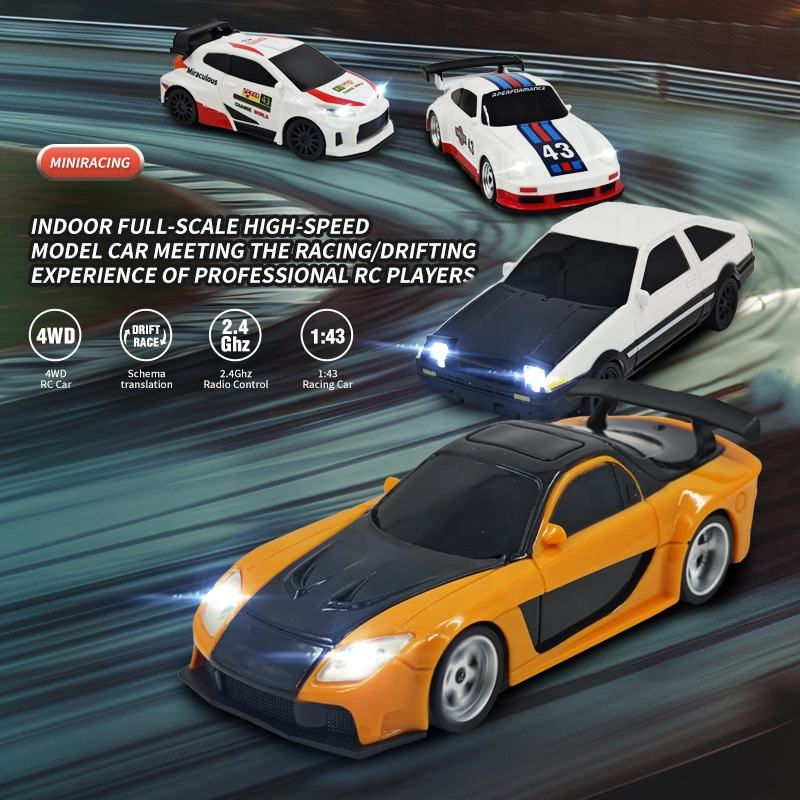 MicroDrift MCL43 – 1:43 Gyro Drift RC Car (Orange McLaren Edition)